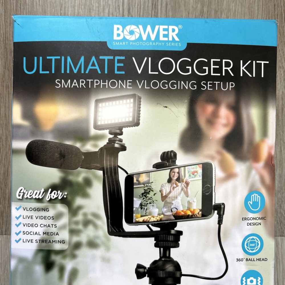 Bower Ultimate Vlogger Kit Smartphone Self Record Tripod Vlogging Setup New