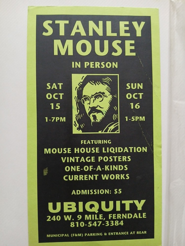Vintage Stanley Mouse Concert Handbill Advertisement Original