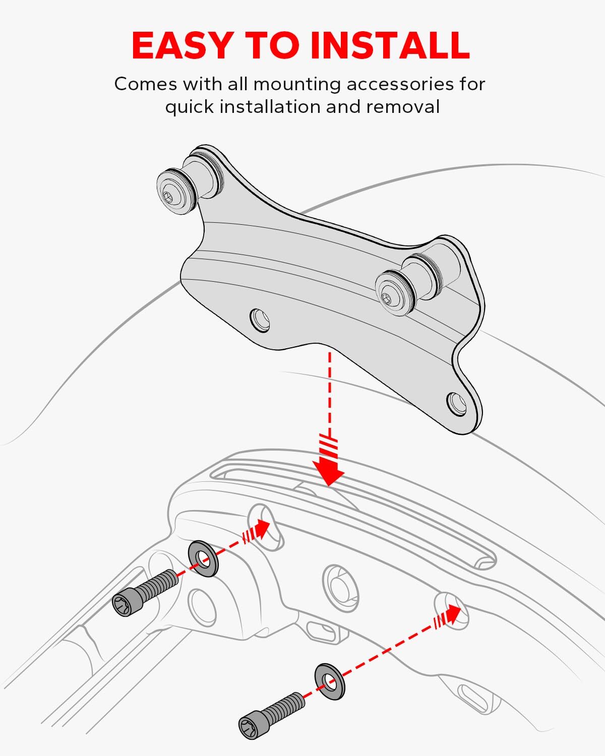 Vivid Black Docking Hardware Kit for Harley Davidson Touring Models 2014-2024