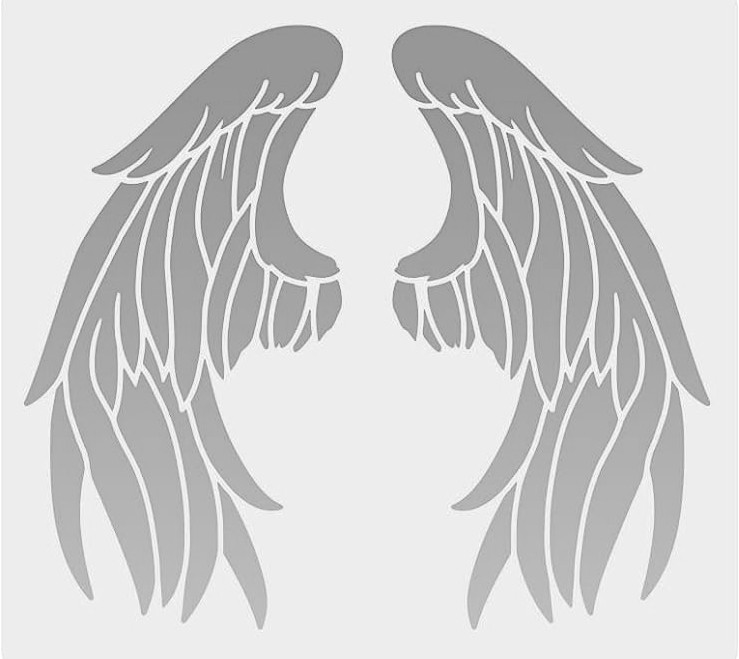 6.5"x7" Clear Plastic Stencil - Wings (SA729)*****