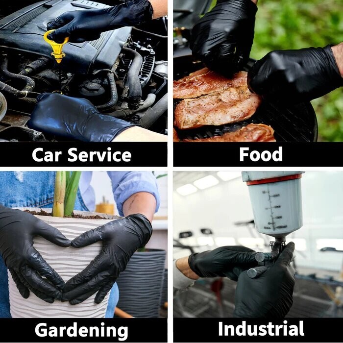 GP CrGP Craft Black Nitrile Gloves Disposable Latex-Free (100/count) 5 Mil Thick