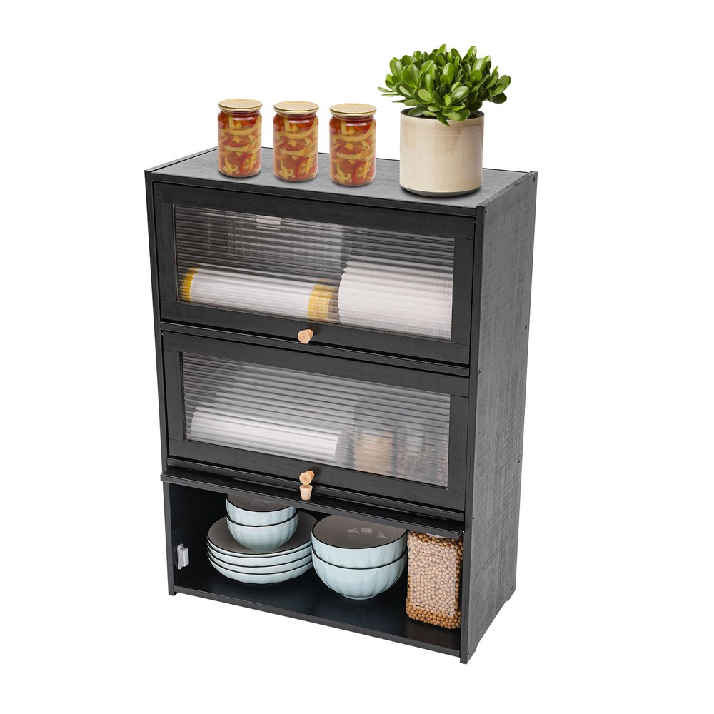 Stylish Black Storage Cabinet – Space-Saving Solution for Home Organization