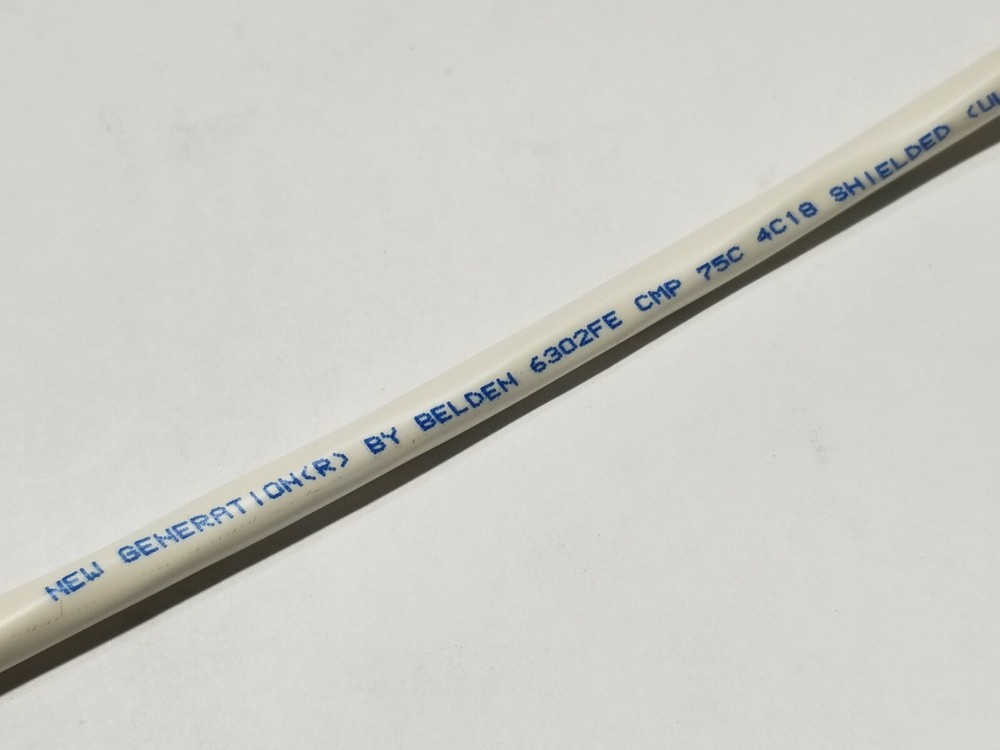 Belden Wire 6302FE 18/4C Shielded Control/Speaker/Audio Cable Plenum White /50ft