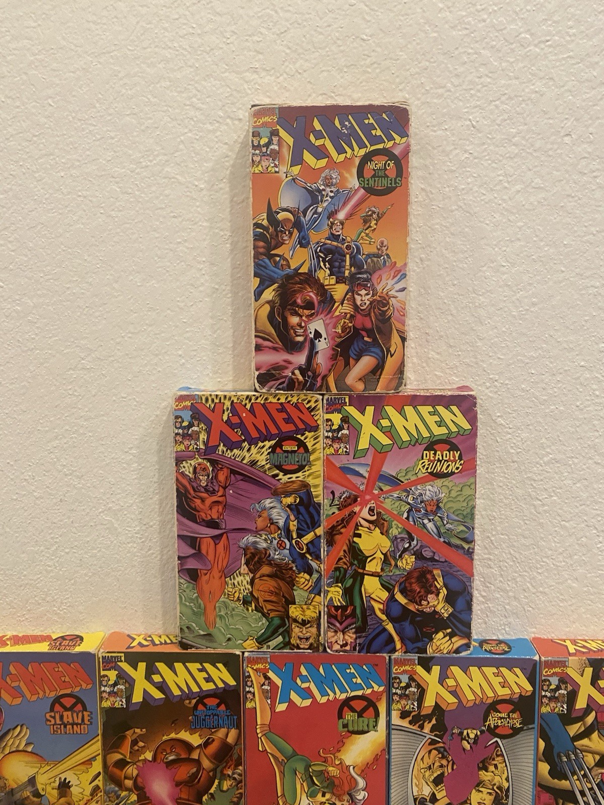 Vintage VHS Tapes From The X-Men series Including Limited Edition Card Included