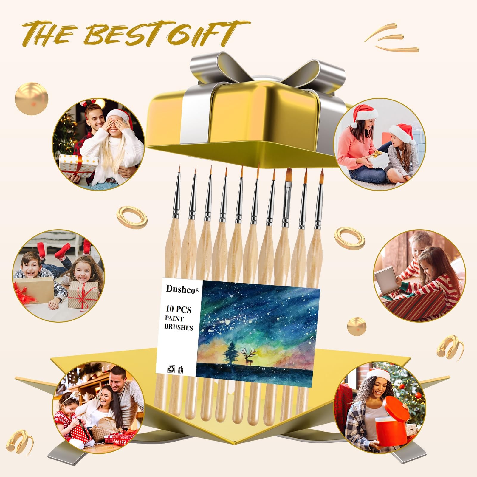 Miniature Paint Brushes Set of 10 Pcs for Fine Detail DIY Art Craft Drawing