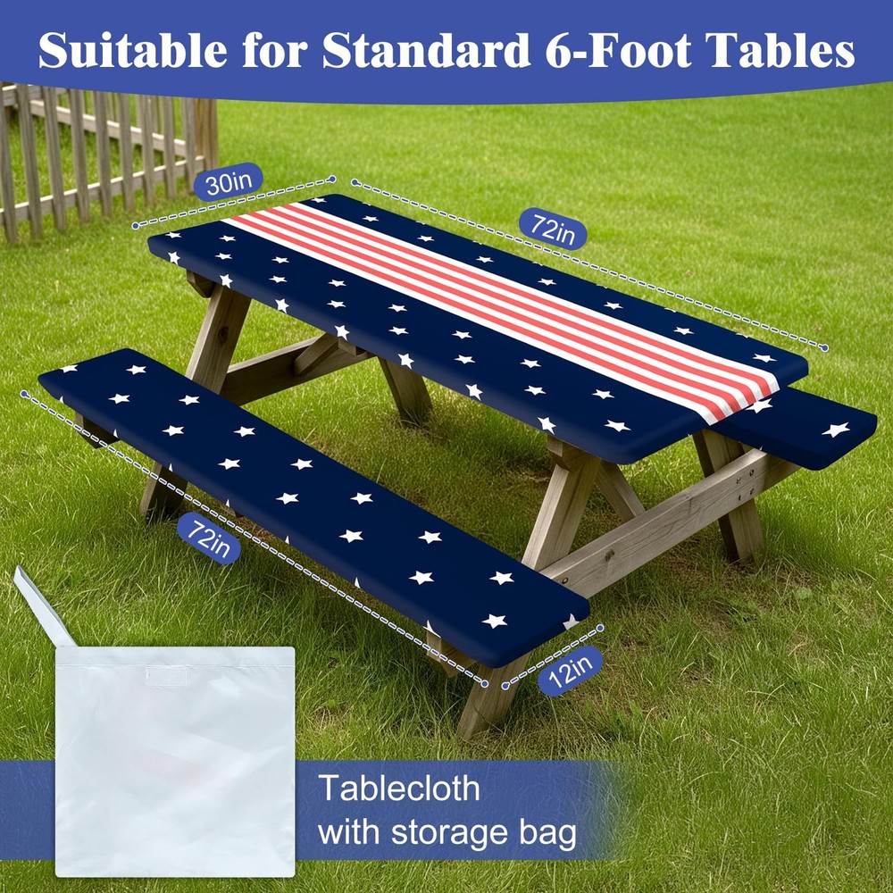 Picnic Table Cover with Bench Covers Windproof Waterproof Picnic Table Covers...
