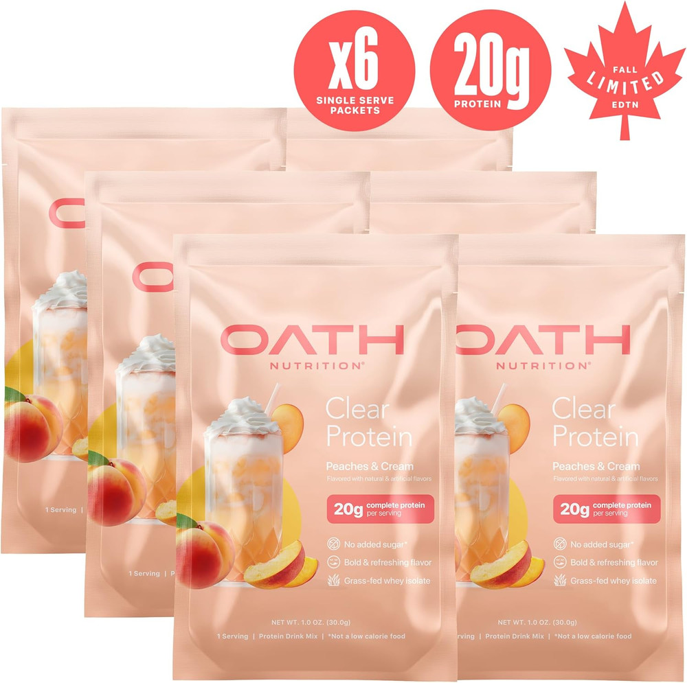 Clear Whey Isolate Protein Powder, Peaches & Cream, 20G Complete Protein per ...