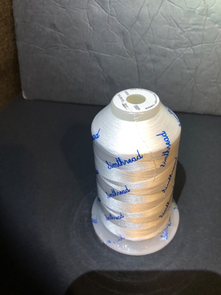 Embroidery Thread 5500 Yards White 001 100% Polyester
