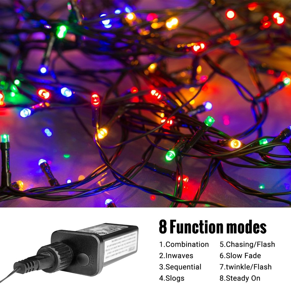 2PCS 1000 LED Christmas String Lights 82 FT Party Fairy Waterproof Multicolor