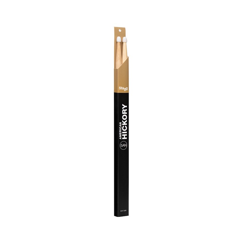 NEW Stagg Hickory Drumsticks - Nylon Tip - 5A