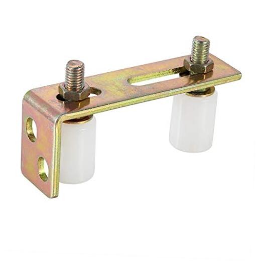Slide Gate Guide Roller with L Post Bracket, Adjustable Dual Nylon Rollers