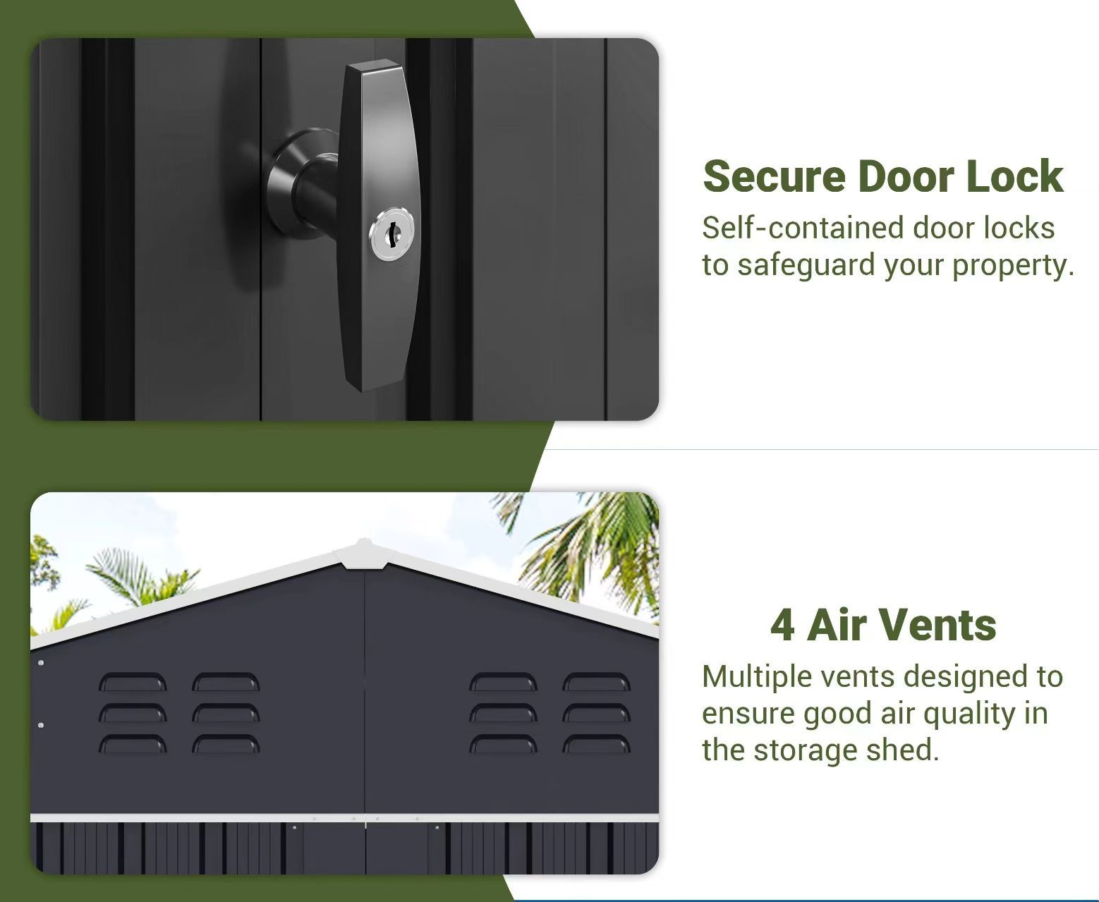 12x16FT Outdoor Metal Storage Shed with Lockable Door, New