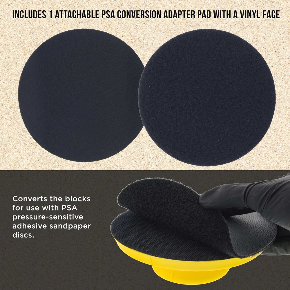 2ea 6" Round-Shaped Hand Sanding Block Pads for Hook & Loop and PSA 6" DA Discs