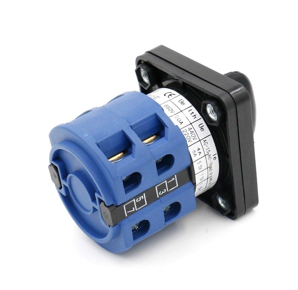 660V 25A 2-Pole 3-Position Latching 8 Terminals Changeover Control Rotary Cam...
