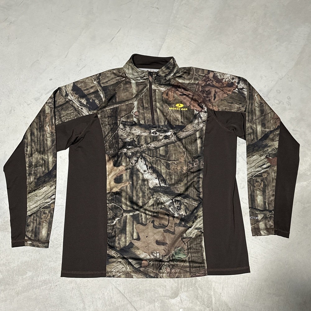 Men’s Mossy Oak Break Up infinity Camo 1/4 Zip Pullover SZ Medium M Scent Block