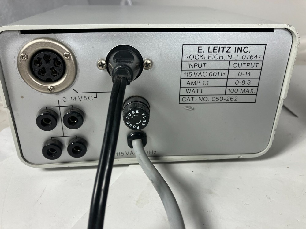 Wild Microscope transmitted light base Stand with Leitz 0- 14v power supply