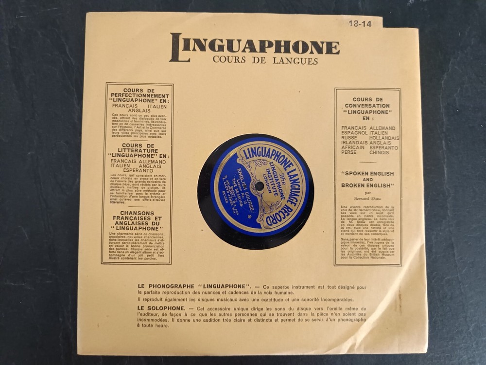 Linguaphone - Gramophone - Language Course - No. 13-14 - English - CAF