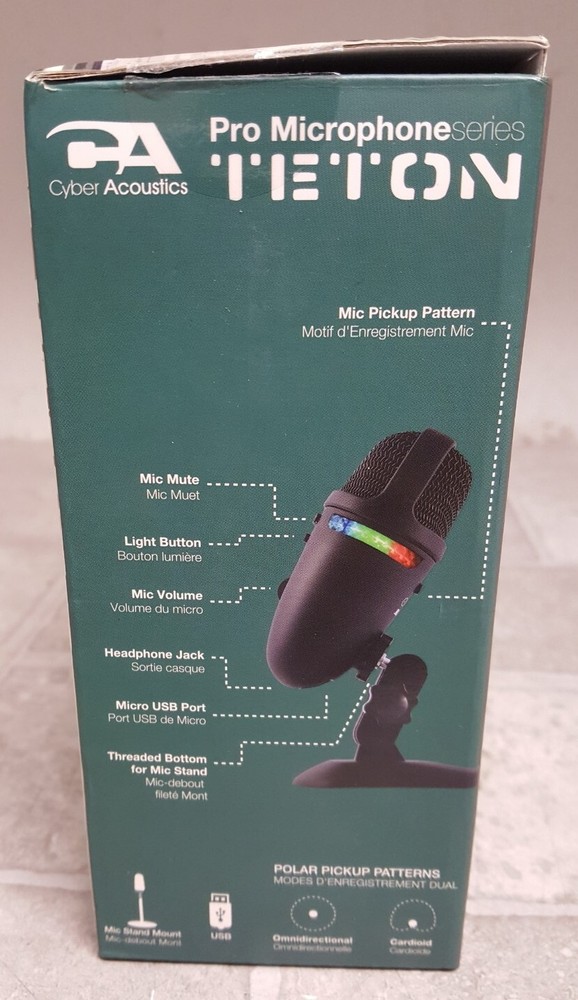 OPEN BOX Cyber Acoustics Teton Microphone Model : CVL-2009