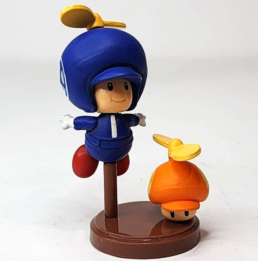 Super Mario Bros 2" Blue Propeller Mushroom Toad Choco Egg Figure Gashapon