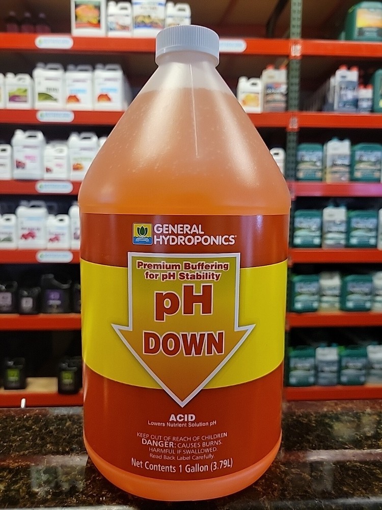 General Hydroponics pH Down -Orange 1 Gallon Liquid Concentrate for pH Buffering