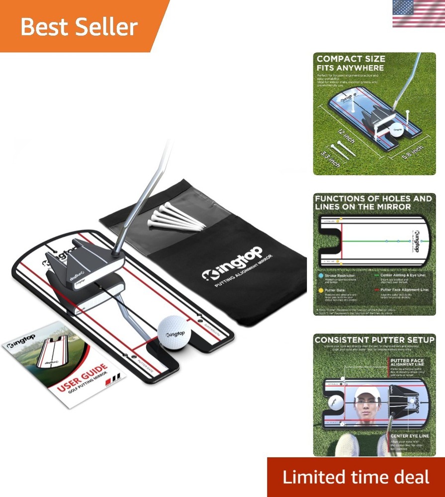 Lightweight Golf Putting Mirror for Alignment & Accuracy - Indoor/Outdoor Use