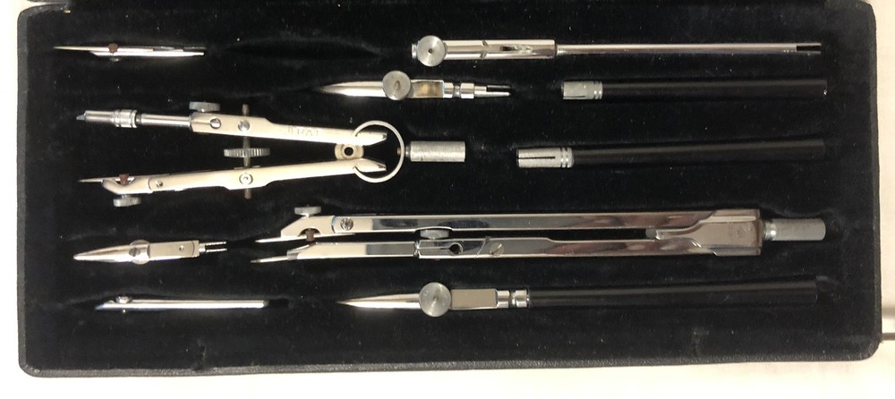 Vintage Precision F.A.P. Technical Drawing Instrument Compass Set