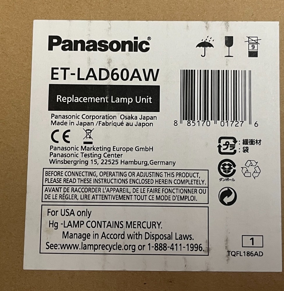 Panasonic ET-LAD60AW Replacement Lamp Unit, 2 Pack
