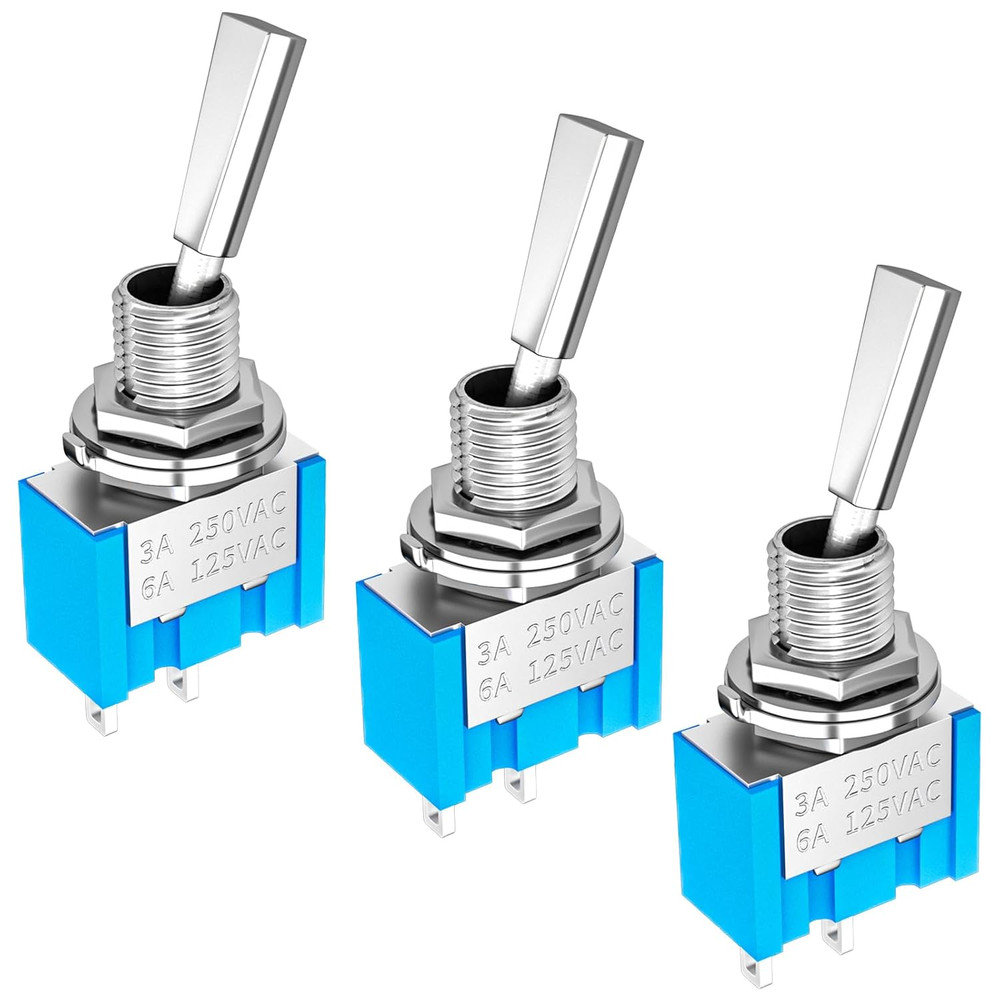 Mini Toggle Switch SPST Miniature Small Flat Toggle Switch On/Off 2 Position 2 P