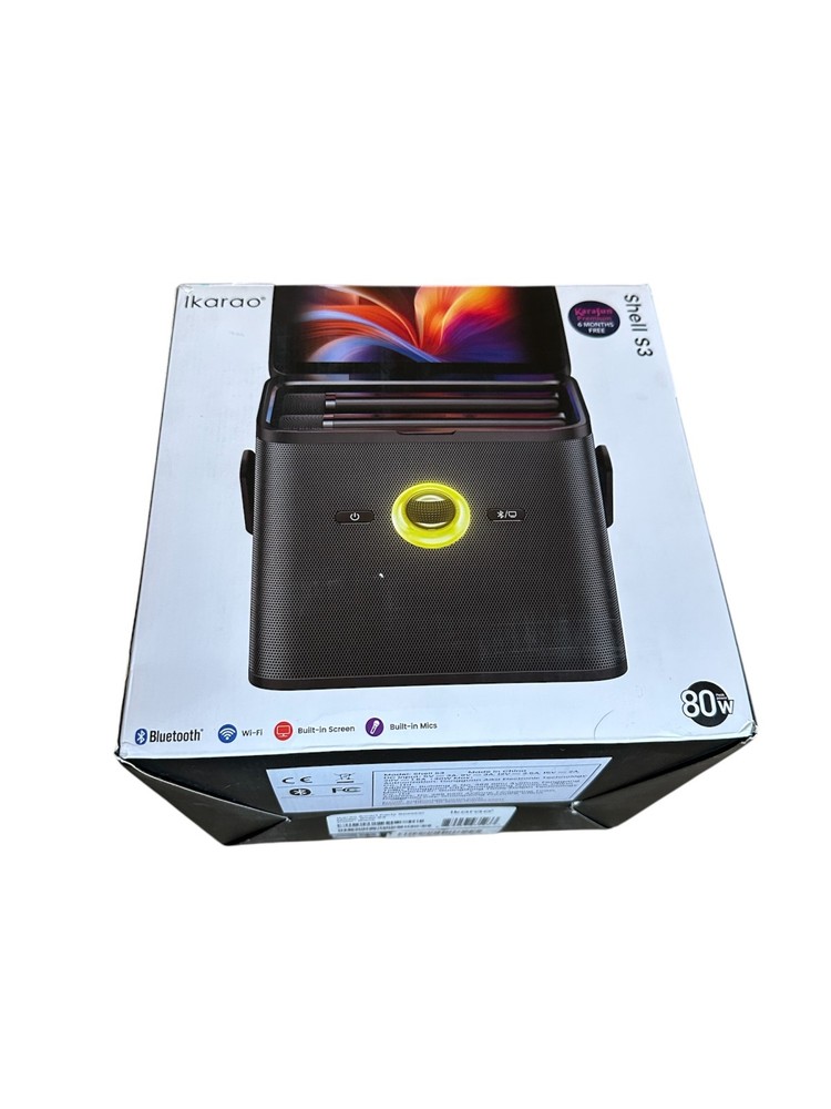 Ikarao Shell S3 Karaoke Machine, 80W Speaker, Lyrics Display Touch Screen