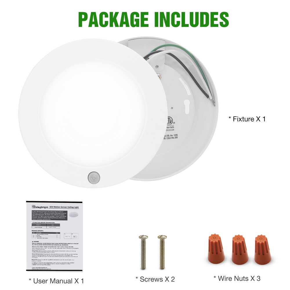 6Inch PIR Motion Sensor LED Disk Closet Light Dimmable Ceiling Night Light Lamp