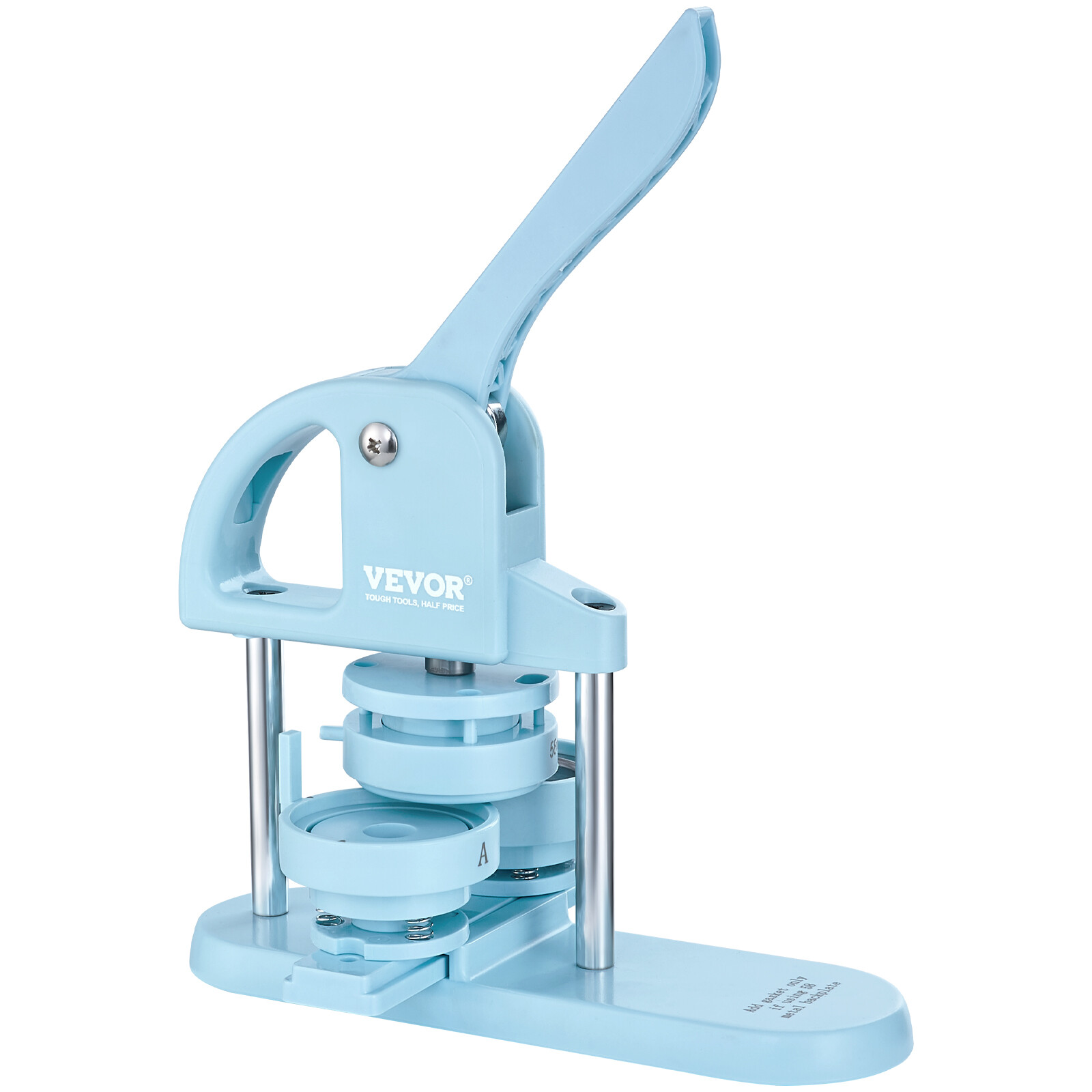 VEVOR Button Maker Machine Pin Badge Maker 1/1.25/2.28 inch 3-in-1 Blue for DIY