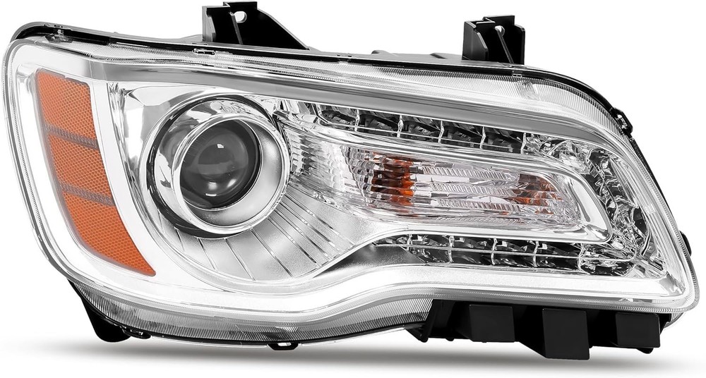 Halogen Headlight Assembly Compatible with 2011-2023 Chrysler 300 DRL Chrome....