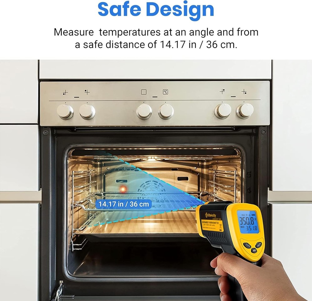 User-Friendly Infrared Temperature Gun - Adjustable Emissivity & Backlit Screen