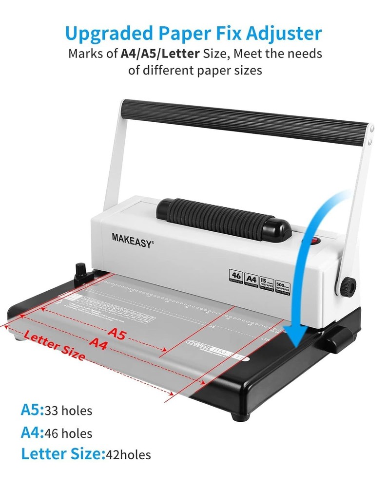 Professional Coil Binding Machine with Adjustable Margin for Multiple Sizes