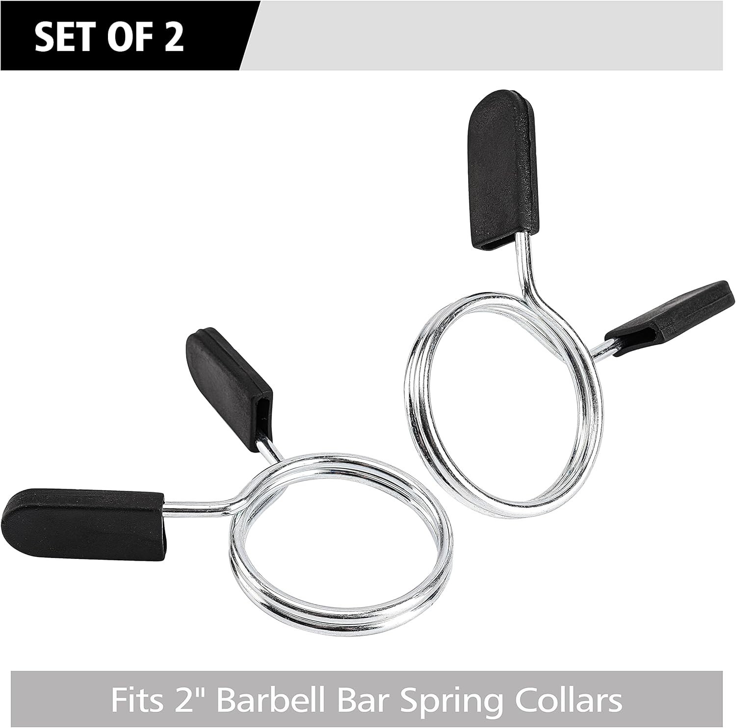2 Pcs Barbell Weight Bars Clips Clamps 2 Inch for Olympic Bar Spring Lock Collar