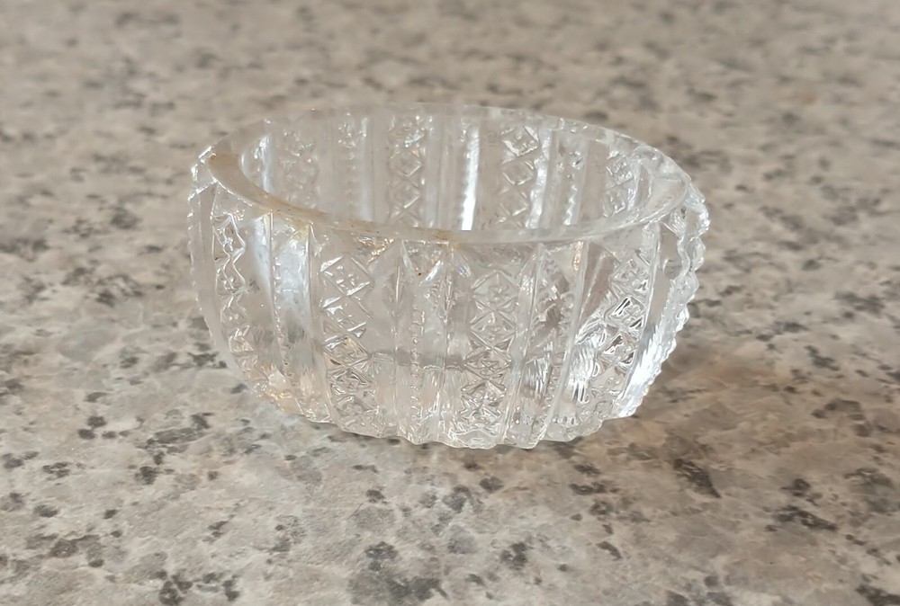 Open Salt Dish Antique Individual Glass 2"