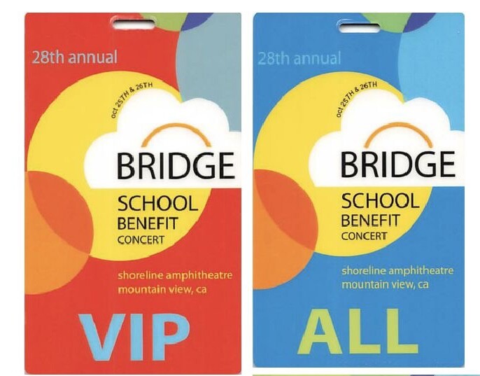 28th Annual Bridge School Benefit Backstage Pass Mountain View 2014 Bundle 2 ...