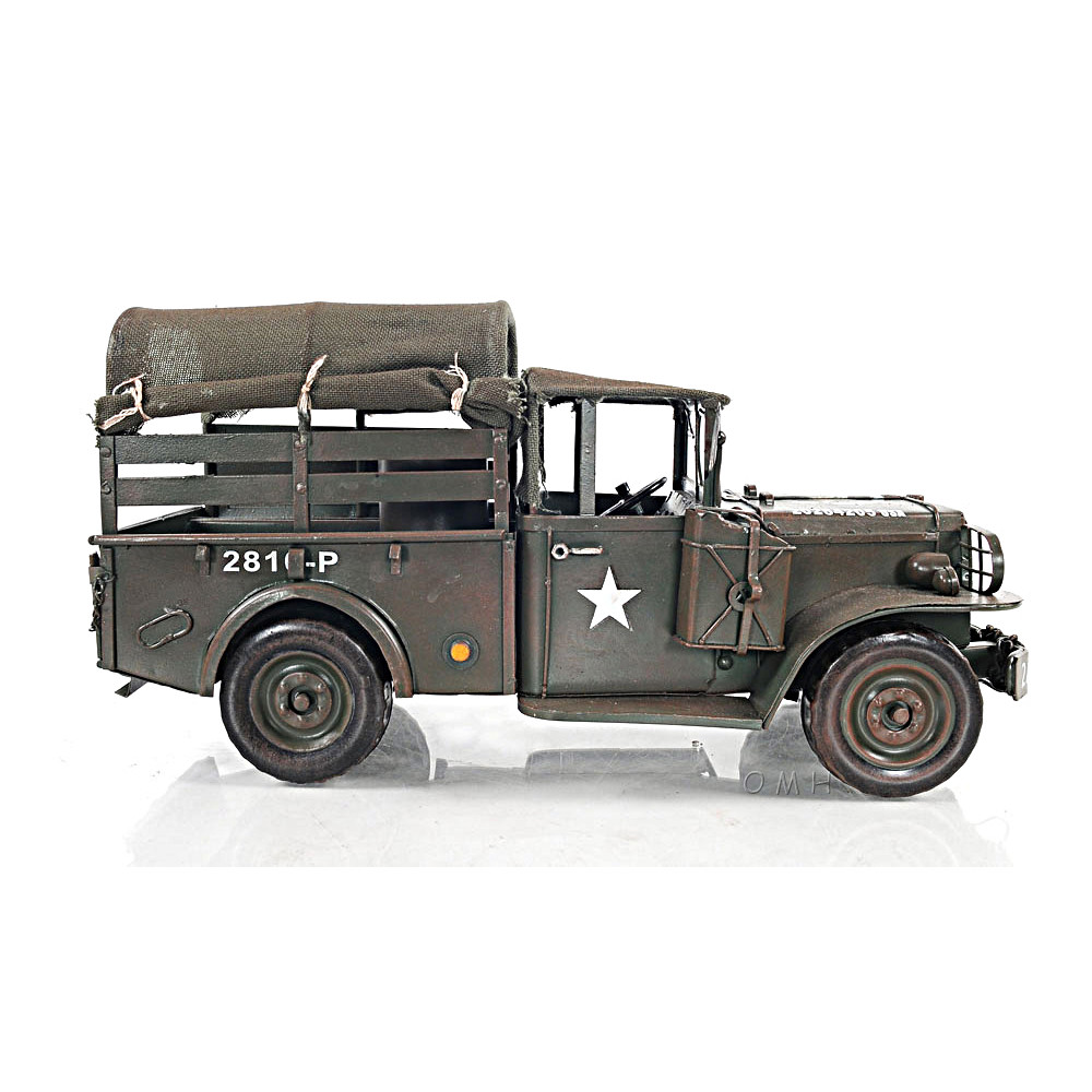 Dodge M37 Military Command Truck Metal Model 13" US Army 1950's Korean War Decor
