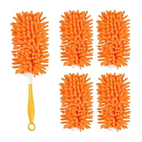 Reusable Duster Refill Compatible with Swiffer Hand Duster, 360 4 Pack (Orange)