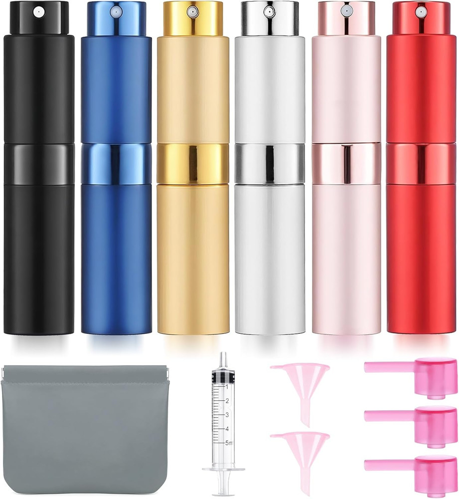 6 Pack 8ML Empty Perfume Atomizer Cologne Travel Spray Bottle for Refill