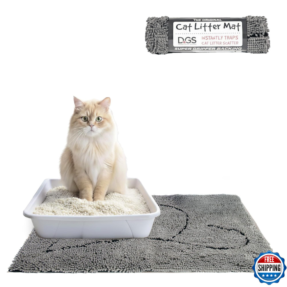 Dog Gone Smart Cat Litter Mat - Super Absorbent Microfiber - Plush Surface