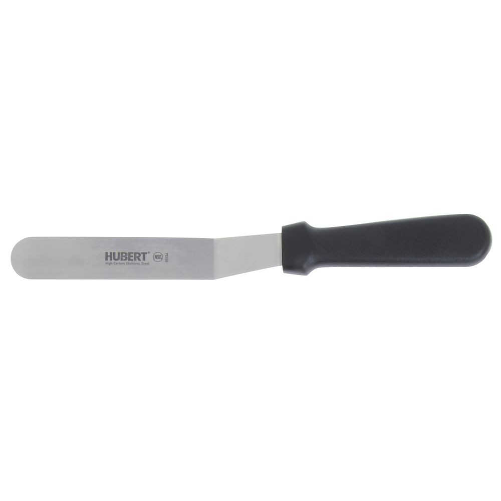 HUBERT® Offset Spatula with Black Plastic Handle Stainless Steel - 6"L Blade