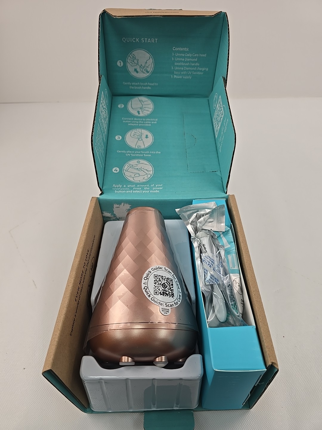 Tao Clean UMMA DIAMOND Sonic Toothbrush with UV Sanitizer - Color Rose Gold