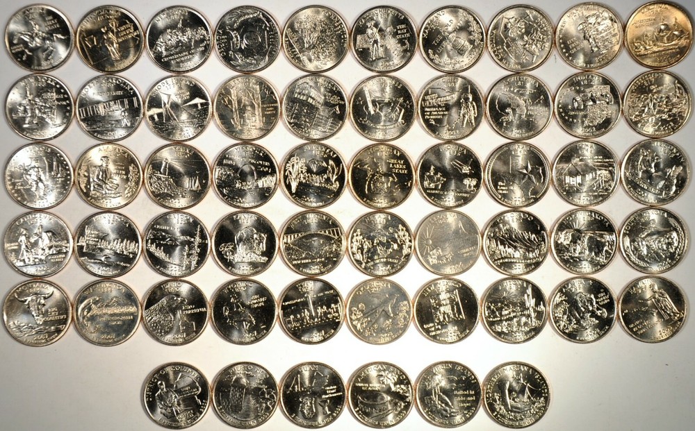 1999-2009 25C P or D State Quarter sets UNC (56 coins)
