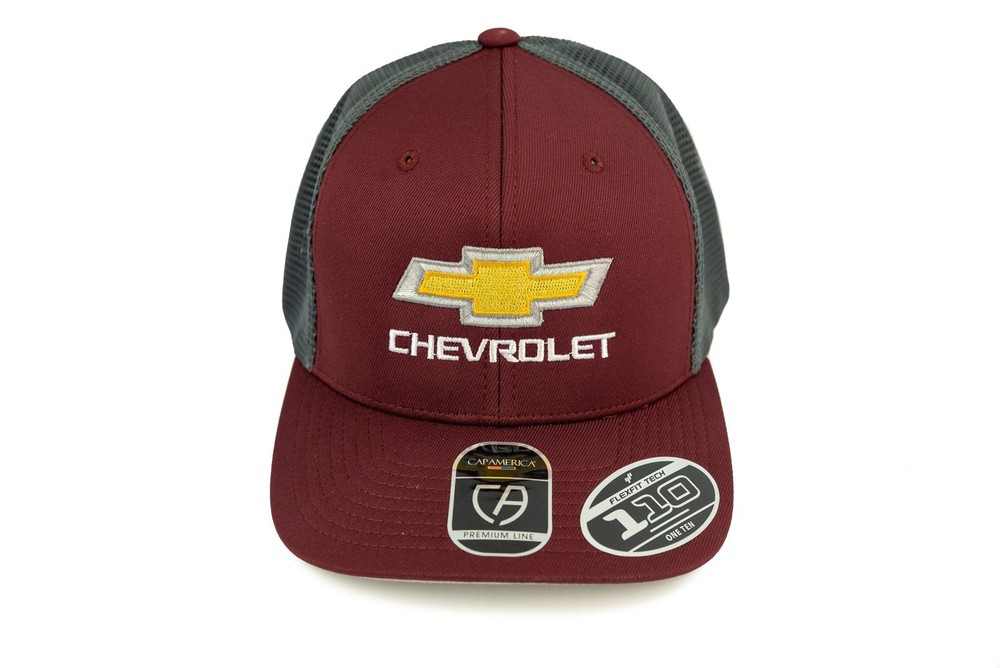 Chevrolet Bowtie Mesh Trucker Hat Maroon Cap