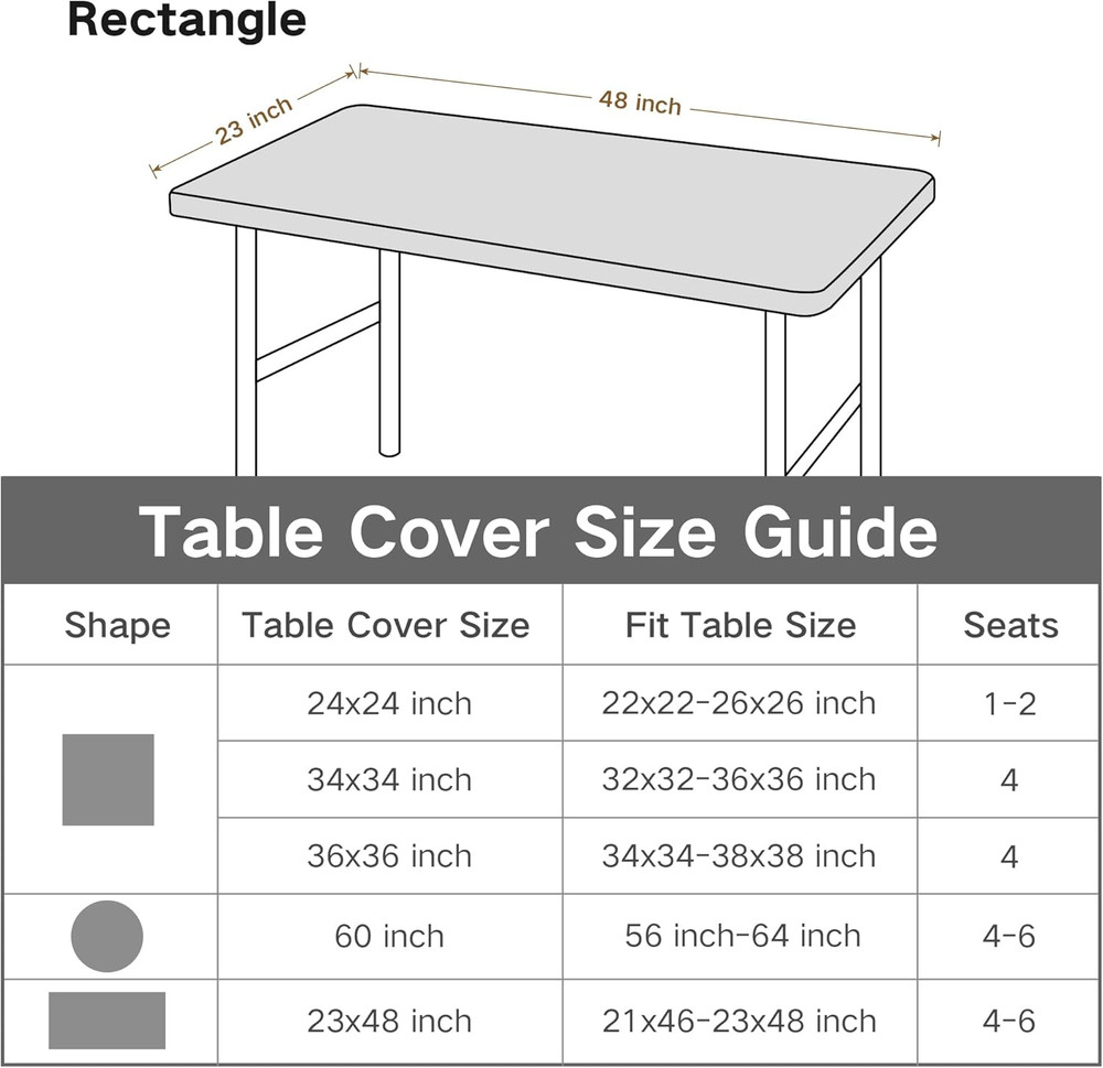 Rectangle 4Ft Fitted Table Cover Elastic Tablecloth 4Ft Stretch Spandex Table To