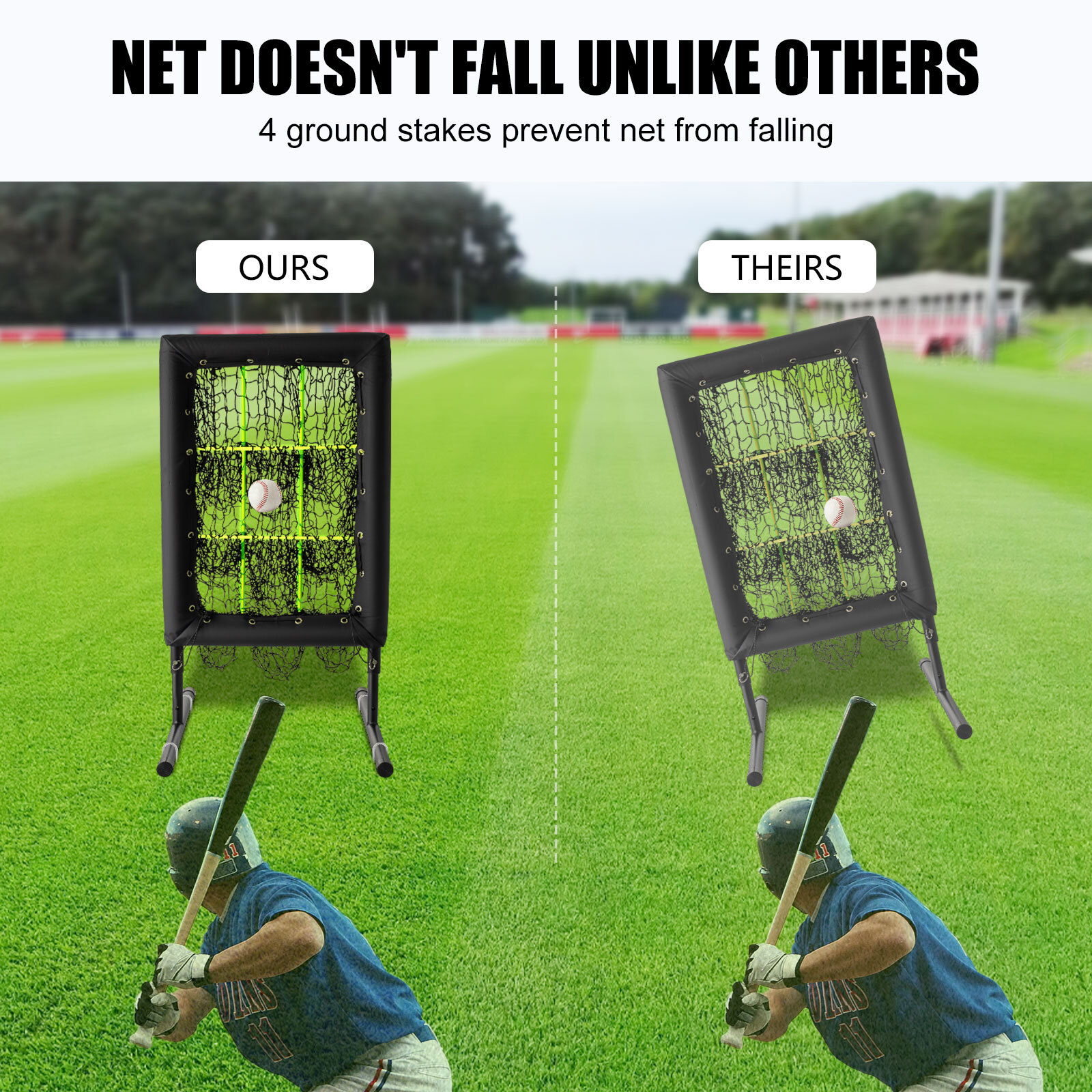 Baseball & Softball Pitchers Target | 9 Pocket Pitching Net 3 Adjustable Setting