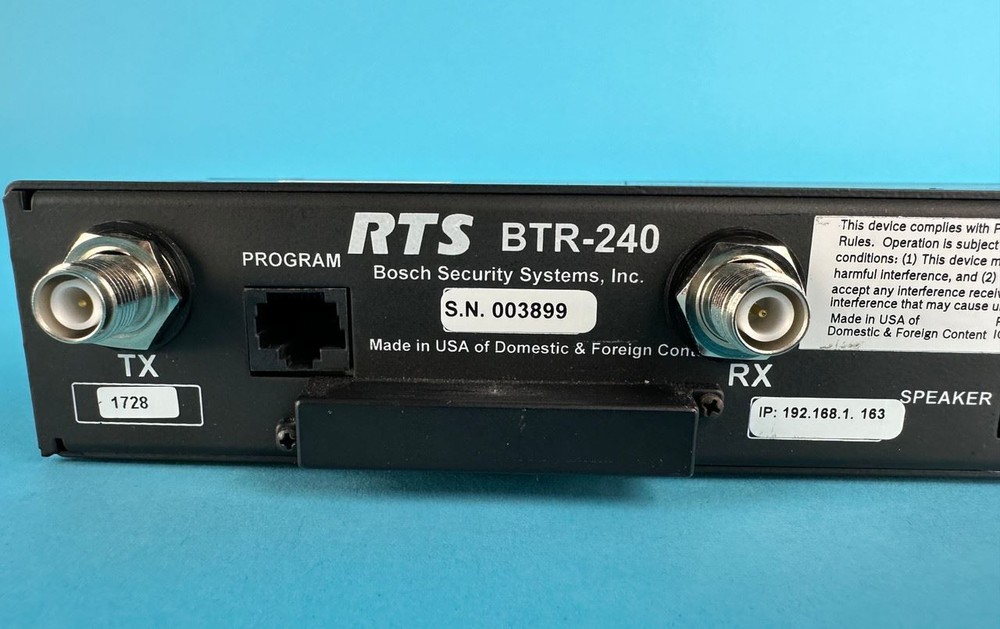 RTS BTR-240 WIRELESS INTERCOM BASE STATION |603-6414312