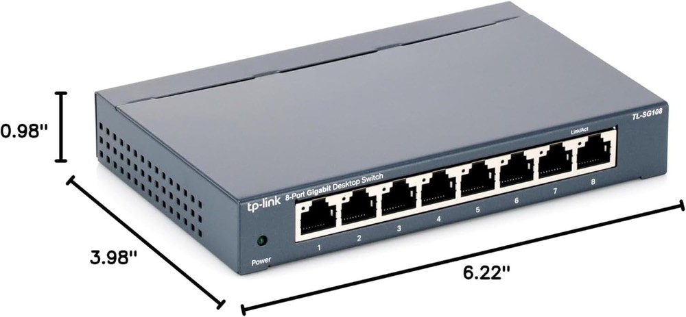 Durable 8 Port Gigabit Network Switch with Traffic Optimization & Fanless Design