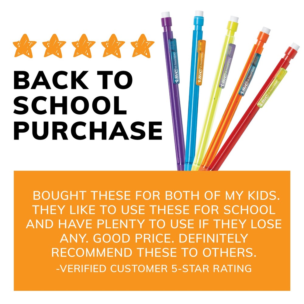 BIC Xtra-Smooth Mechanical Pencils with Erasers, 40-Count